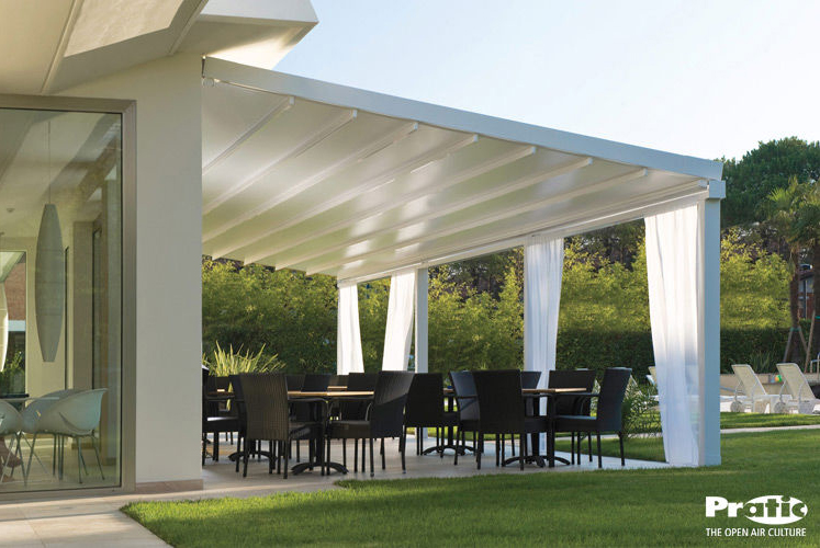 elegant pergola from Pratic for covered outdoor seating